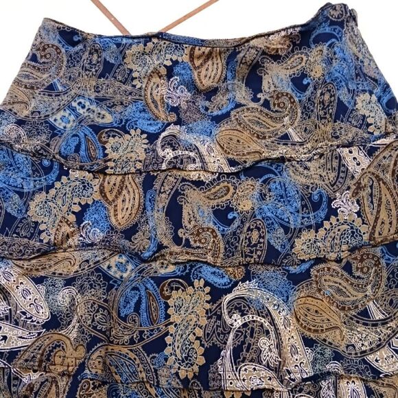 Jones New York Silk Paisley Tiered Skirt - Picture 3 of 11